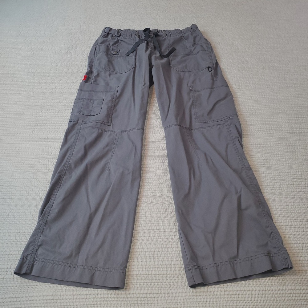Dickies Pewter Gray Cargo Scrub Pants Elastic Drawstring Utility 857455 PEWZ